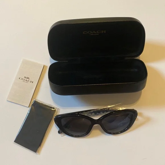 DUPLICATE LISTING FOR BUNDLE: NWOT Coach Glitter Sunglasses Cat Eye Black Silver - Picture 8 of 16